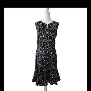 Pendleton Black White Sleeveless Silk Cotton Blend Dress size 12P